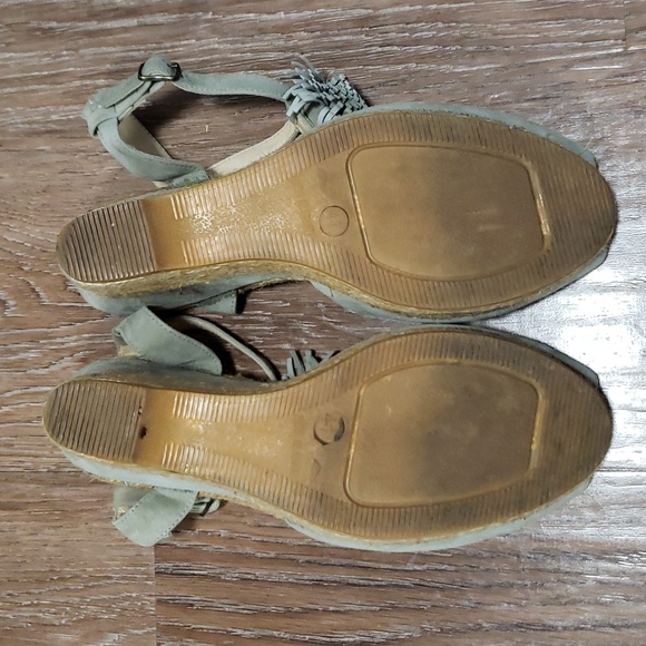 (EU41) Made in Spain Peep Toe Wedge Espadrilles Heels Fringe Vacation Cruise - Picture 7 of 12